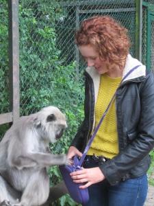 When the monkey tried to steal my chapstick...